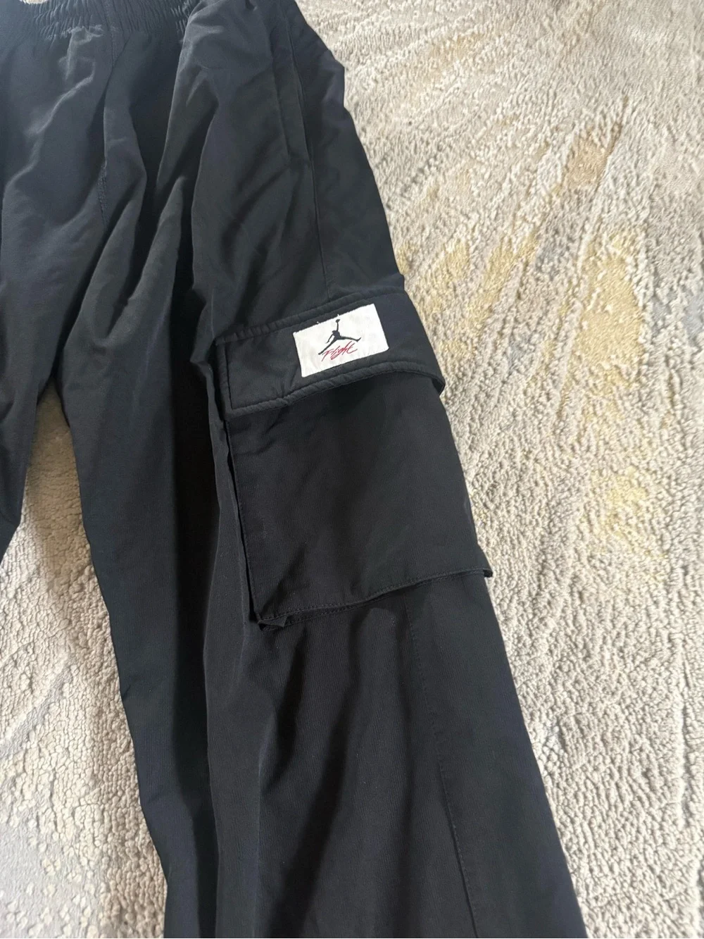 Jordan Flight sweatpants black cargo pockets pull on medium